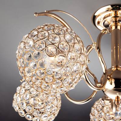 Потолочная люстра с плафонами 7777/5 золото