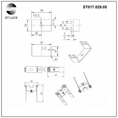 ST017.029.05 Монтажная скоба для ST017.129.05 ST-Luce Серебристый