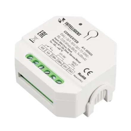 INTELLIGENT ARLIGHT Конвертер DALI-0/1-10V-301-72-DRO-RL-DIN White (BUS, 1x20mA) (IARL, IP20 Пластик, 5 лет)