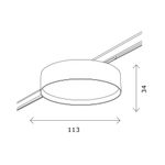 ST670.436.12 Магнитный трековый светильник Черный LED 1*12W 3000K 500Lm Ra&gt;80 100° IP20 D113xH34 24V