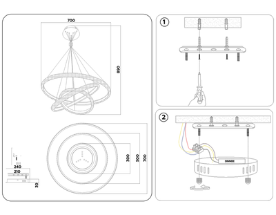 Подвесной светодиодный светильник с пультом FA6157/3 WH белый 3000K/4200K/6400K 106W D* (ПДУ РАДИО 2.4)