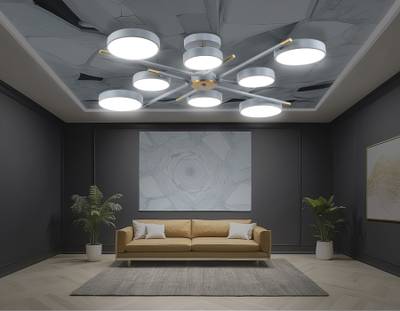 Светильник светодиодный подвесной FL516339/8 GR/CP серый/медь 120W 3000-6000K D850*170 (без ПДУ)