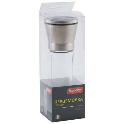 Перцемолка ручная PICCANTE, р-р 6,5*19 см, стекло, нерж сталь
