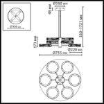 5450/99L L-VISION ODL_EX26 молочный/античная бронза/металл/керамика/хрусталь/акрил Подвес LED x 99W 2000К/3000K/4000K/переключ. RIVIERA