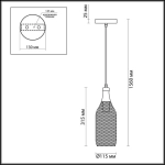 3353/1 PENDANT ODL17 418 черный Подвес E27 60W 220V BOTTLE