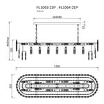 Люстра подвесная Сonstancia Chrome FL1064-21P, E14х21