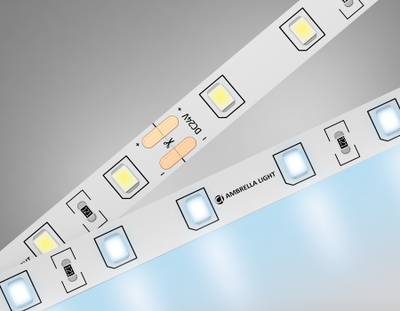 Светодиодная лента GS3003 2835 60Led/ 6W m/ 24V IP20 6500K/ 5000*8*1.2mm/ кратность резки 100mm (2 конт.)