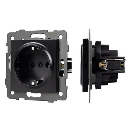 Механизм электрической розетки SCT-MEU1-PL-BK-V (250V, 16A) (Arlight, -)