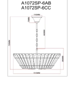 Подвесная люстра Arte Lamp FLORIZEL A1072SP-6AB, 6хE14