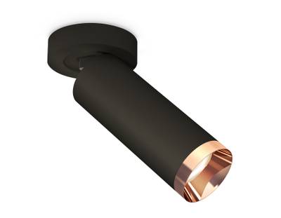 Комплект накладного поворотного светильника XM6343205 SBK/PPG черный песок/золото розовое полированное MR16 GU5.3 (A2229, C6343, N6135)