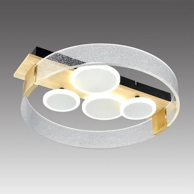 7742/40L MITRA LED SN 077 Светильник металл/акрил/МДФ/белый/под дерево/прозрачный/черный LED 40Вт 3000-6000К 470x420 IP20 пульт ДУ SPOTS