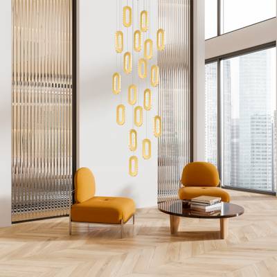 SL6506.203.09 Светильник подвесной ST-Luce Золотистый/Золотистый, Прозрачный LED 9*9W 3000K