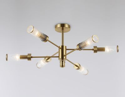 Светильник подвесной LH55161/6 BS/CL латунь/прозрачный E14/6 max 40W D830*330