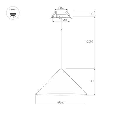 Светильник SP-MAKOTO-R240-10W Warm2700 (BK, 36 deg, 230V, TRIAC) (Arlight, IP20 Металл, 3 года)