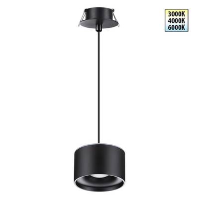 358965 SPOT NT22 446 черный Светильник встраиваемый с переключ. цв. температуры, провод 2м IP20 LED 3000К\4000К\6000К 12W вниз + 3W вверх 110-265V GIR