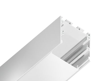 Алюминиевый профиль накладной/подвесной "Profile System" GP2550WH белый/матовый рассеиватель 2000*35*35, 2 заглушки, 4 крепления в комплекте (для ленты до 26мм)