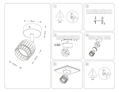 Накладной поворотный спот со сменной лампой TN71159 BK черный GX53 D100*125