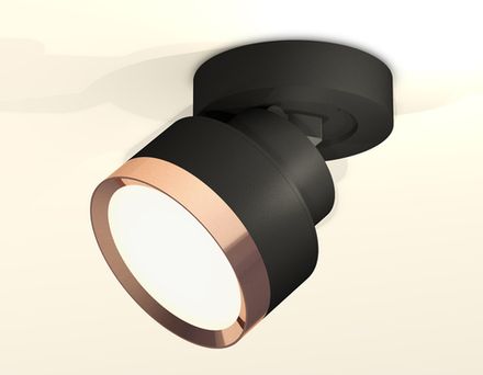 Комплект накладного поворотного светильника XM8102005 SBK/PPG черный песок/золото розовое полированное GX53 (A2229, A2106, C8102, N8126)