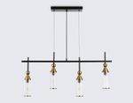 Светильник подвесной LH55254/4 BK/BS/CL черный/латунь/прозрачный E14*4 max 40W 845*65*1150
