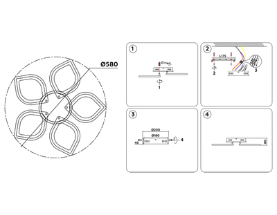 Потолочный светодиодный светильник без пульта FA444/5 WH белый 60W 4200K 580*580*80 (Без ПДУ)