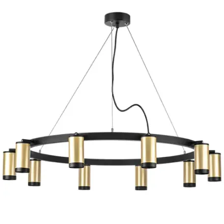 LR02040037 Люстра RULLO 10х50W GU10 ЧЕРНЫЙ/ЗОЛОТО (571020+214440-10+203437-10)