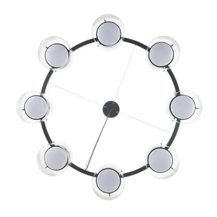 8232/8 COMFI LN26 230 черный/прозрачный, металл/стекло Светильник подвесной LED GX70 8*10W 220V NATALINA