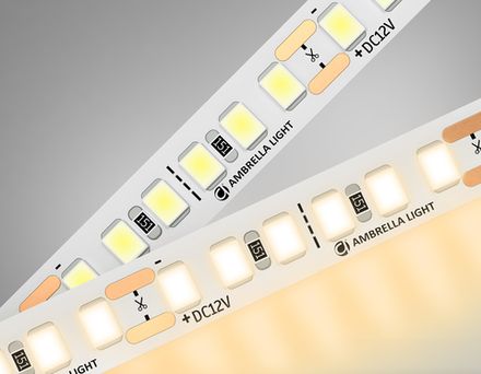 Светодиодная лента GS1301 2835 180Led/ 14.4W m/ 12V IP20 3000K/ 5000*8*1.2mm/ кратность резки 33mm (2 конт.)