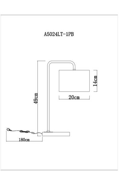 Декоративная настольная лампа Arte Lamp RUPERT A5024LT-1PB, 1хE27