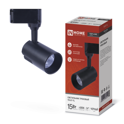 Светильник светодиодный трековый TOP-LINE TR-07-TL 15Вт 4000К IP40 1500лм 24град. черн. IN HOME 4690612035512
