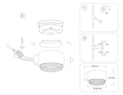 Светильник настенный TN71296 WH/BK белый/черный GX53 max 12W 95*62*120