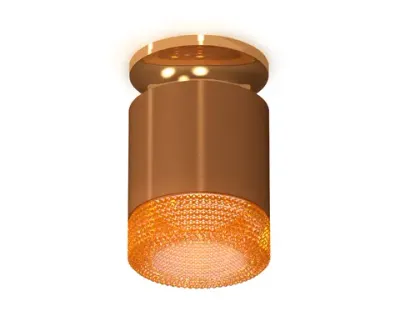 Комплект накладного светильника с композитным хрусталем XS7404122 SCF/PYG/CF кофе песок/золото желтое полированное/кофе MR16 GU5.3 (N7929, C7404, N7195)