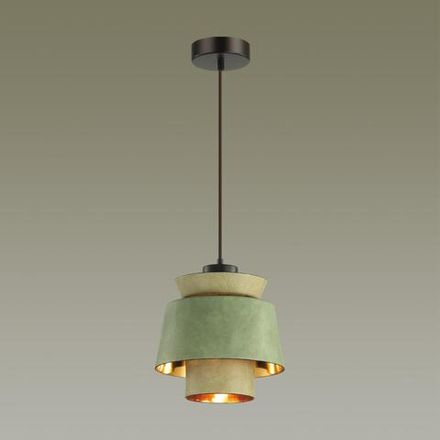 4992/1A PENDANT ODL23 521 зеленый/золотой/металл/экокожа Подвес E27 60W KRESSA