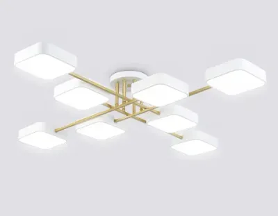 Светильник светодиодный подвесной FL516346/8 WH/GD белый/золото 144W 3000-6000K 1060*1060*150 (без ПДУ)