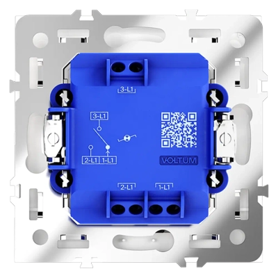 VLS010401 Проходной переключатель встраиваемый VOLTUM S70 одноклавишный с подсветкой 10А, (белый глянцевый). (ТМ Maytoni)