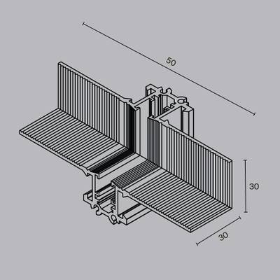 Коннектор угловой внутренний под шпаклевку , встраиваемый Levity, TRA184ICL-13B. TM Maytoni