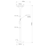 Торшер Arte Lamp DUETTO A4329PN-2PB, 1хLED