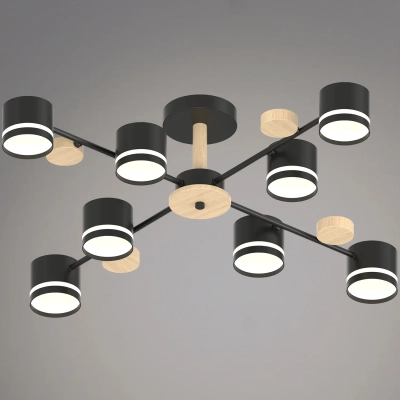 68730-0.3-08 GX53 BK+WOOD светильник потолочный Reluce, GX53х8