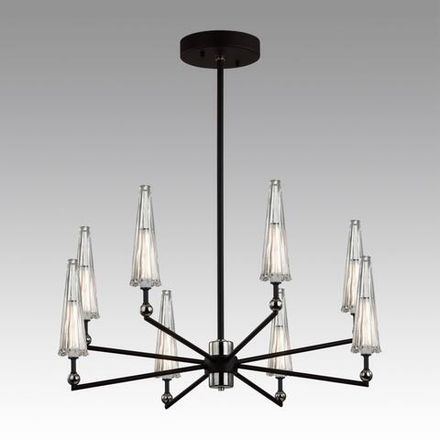5429/39L MODERN ODL_EX24 137 черный матов./прозрачный/металл/стекло/акрил Люстра LED 39W 3000K 1330Лм FUNGO