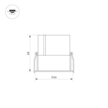 Светильник MS-ATLAS-BUILT-R66-15W Warm3000 (BK-BK, 35 deg, 230V) (Arlight, IP20 Металл, 5 лет)