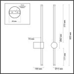 5678/8WL LEDIO LN23 061 золотой Настенный светильник LED 8W 3000K 550Лм 220V BRAM