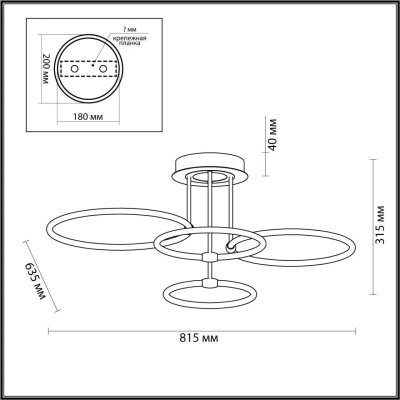 5283/96CL LEDIO LN26 270 золотой, коричневый Люстра потолочная с ПДУ LED 96W 3000-6000K 220V URSULA