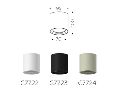 Корпус светильника накладной для насадок D70mm C7723 SBK черный песок D95*H100mm MR16 GU5.3