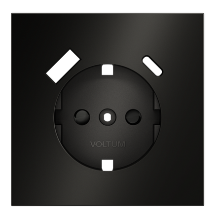 VLSM001012 Накладка для розетки с заземлением и защитными шторками, с USB A+C, S70 Metal (антрацит). (ТМ Maytoni)