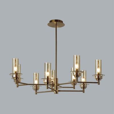 6554/9C CLASSI LN25 28 бронза/коньячный/металл/стекло Люстра потолочная E14 9*40W 220V MADONNA