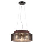 6598/3C MODERNI LN25 черный/черный. коричневый металл, эко кожа/металл, стекло Подвесной светильник Е27 3*40W 220V BASALTO
