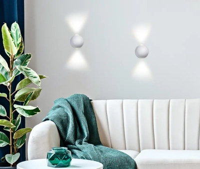 Настенный светодиодный светильник FW130 WH/S белый/песок LED 3000K 10W D100*100