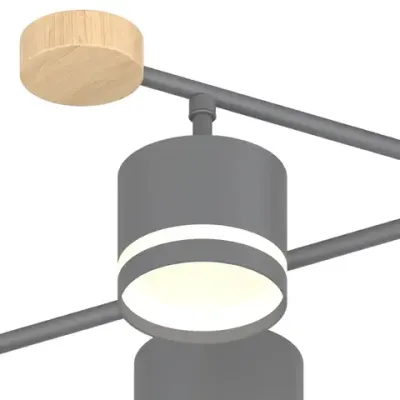 78730-0.3-06 GX53 GREY+WOOD светильник потолочный Reluce, GX53х6