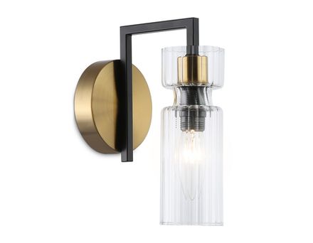 Светильник настенный LH56119 BK/BS/CL черный/латунь/прозрачный E14 max 40W 150*100*210