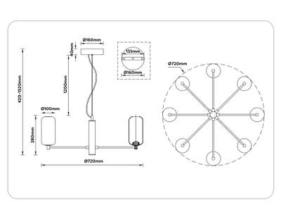 Светильник светодиодный подвесной LH11109/8 WH/FR белый/белый матовый 28W 3000K D720*280