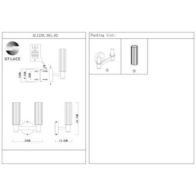 SL1238.301.02 Бра ST-Luce Латунь/Кракелированное стекло E14 2*40W